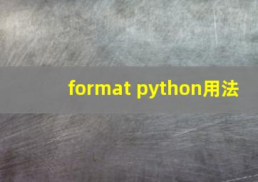 format python用法